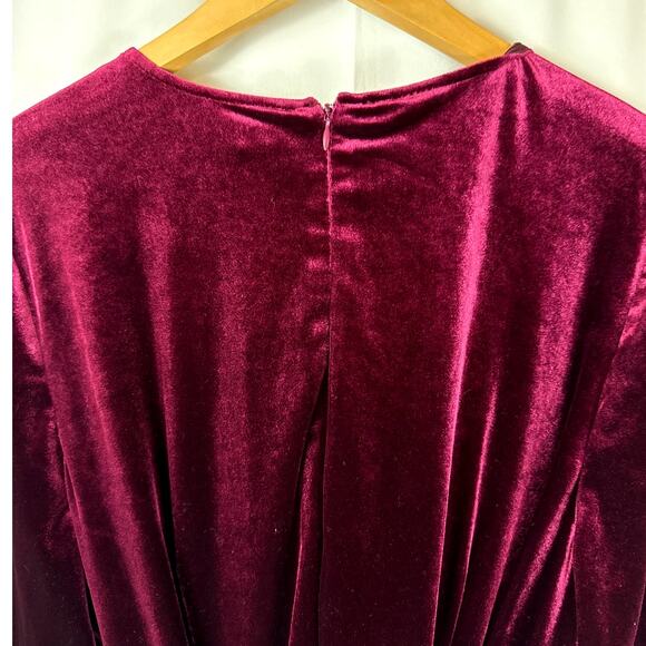 Eloquii Burgundy Velvet Jumpsuit - Picture 9 of 12